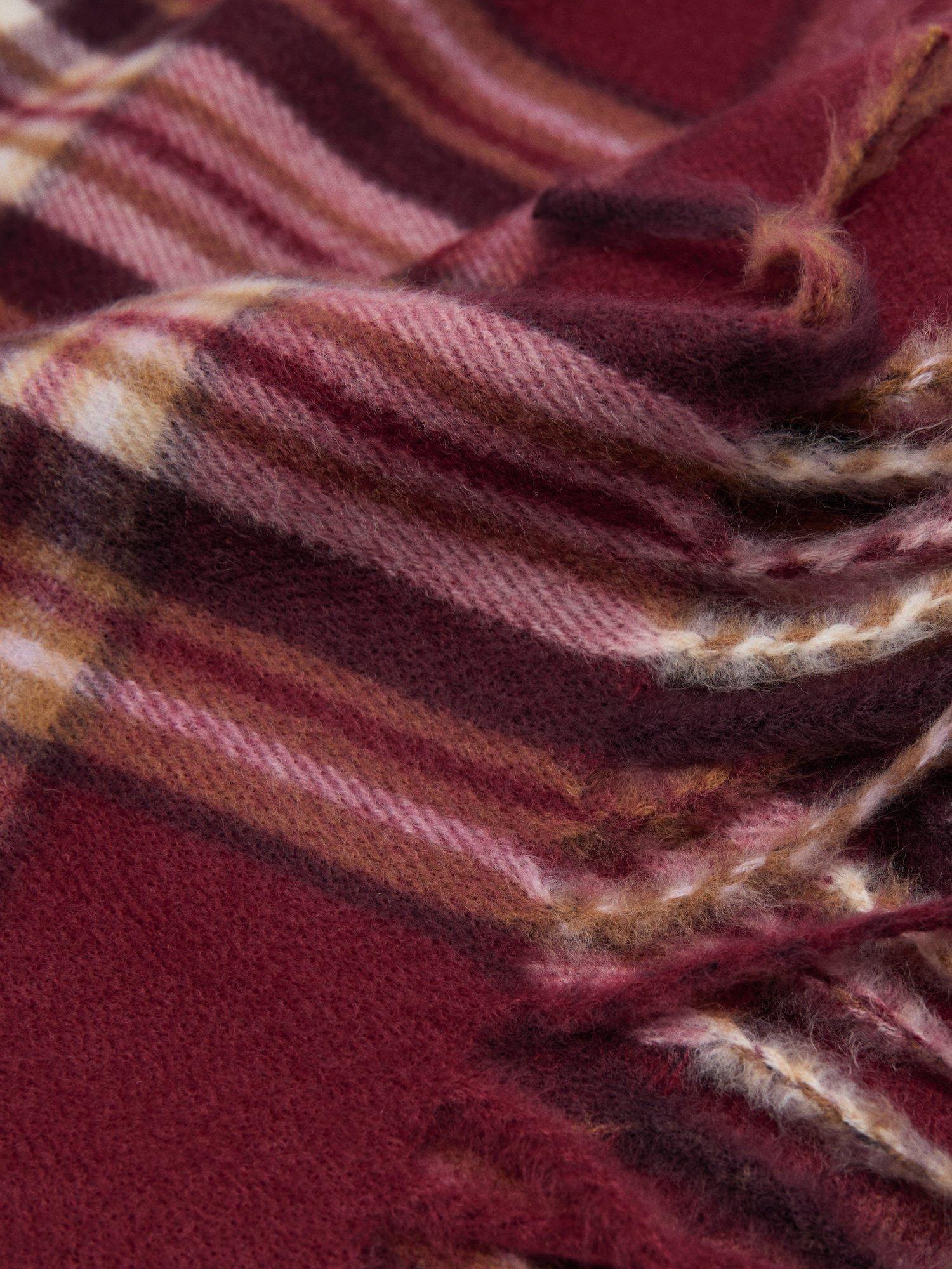 Product image 2 of 2, which shows Mango Macabeo Check Scarf, Dark Red, One Size