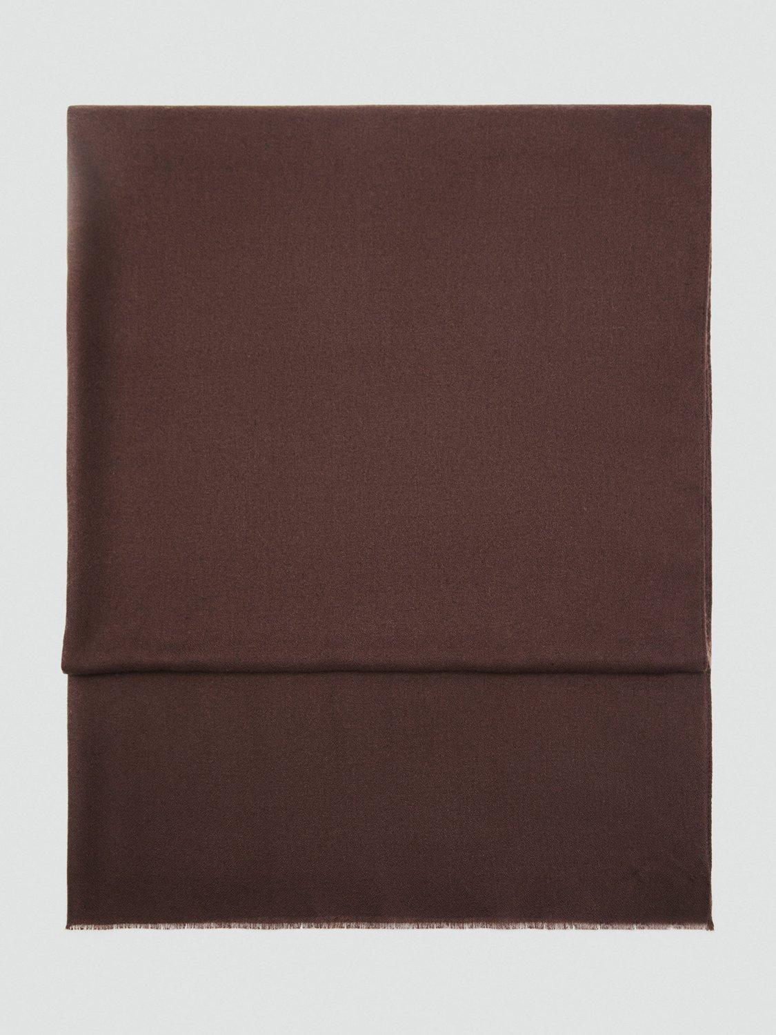 Product image 1 of 2, which shows Mango Wivy Plain Scarf, Dark Brown, One Size