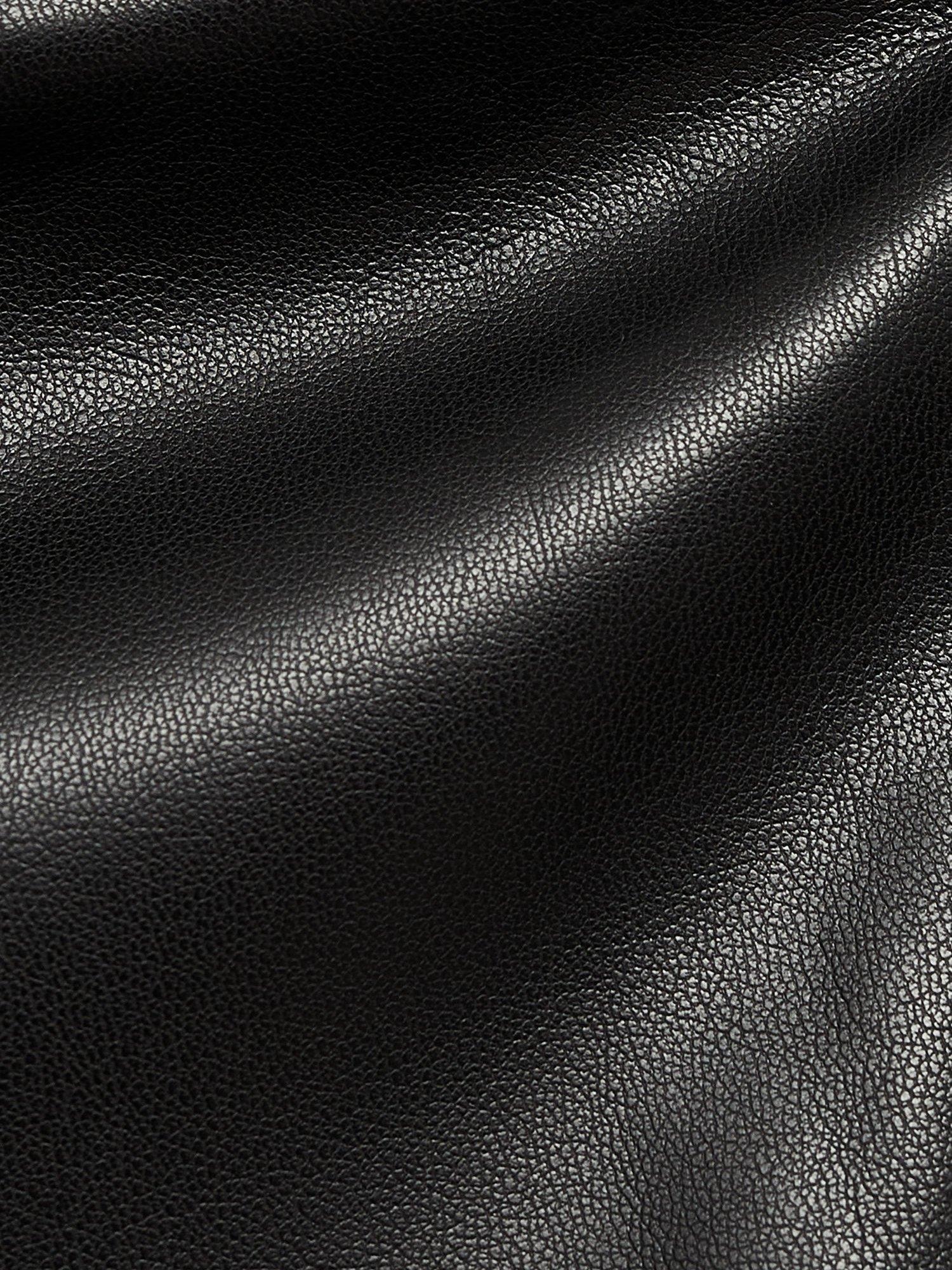 Product image 7 of 7, which shows Mango Robbie Asymmetric Faux Leather Top, Black, S