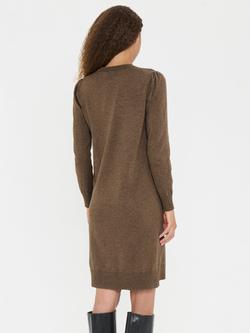 Saint Tropez Mila Crew Neck Jumper Dress, Fondue Fudge Melange - view 2, Fondue Fudge Melange