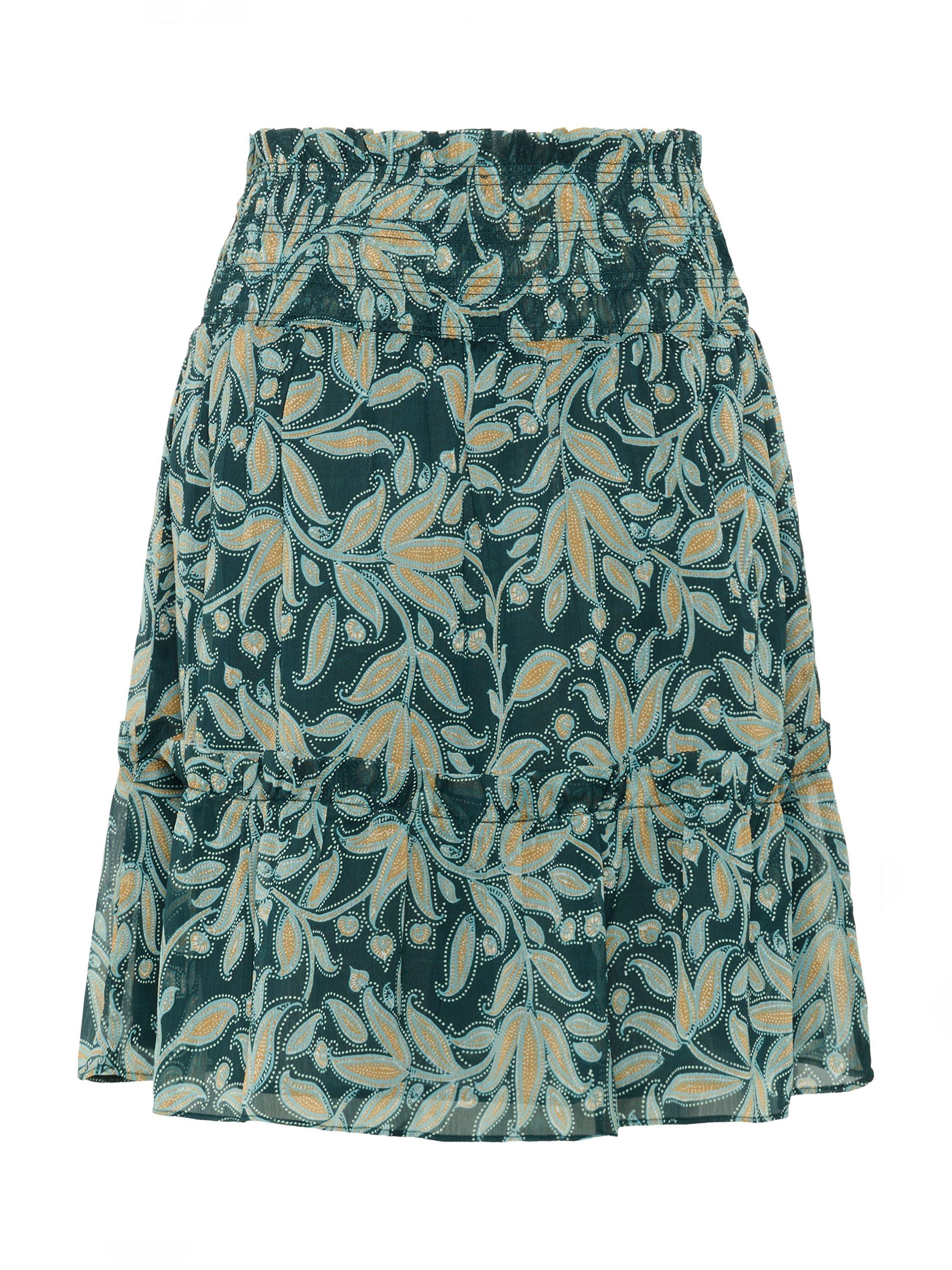 Product image 6 of 6, which shows Saint Tropez Maxine Floral Mini Skirt, Pine Autumn, XS