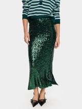 green emerald velvet dress Perfect Places Low Rise Sequin Maxi Skirt