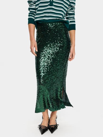 Saint Tropez Myra Sequin Midi Skirt, June Bug, June Bug