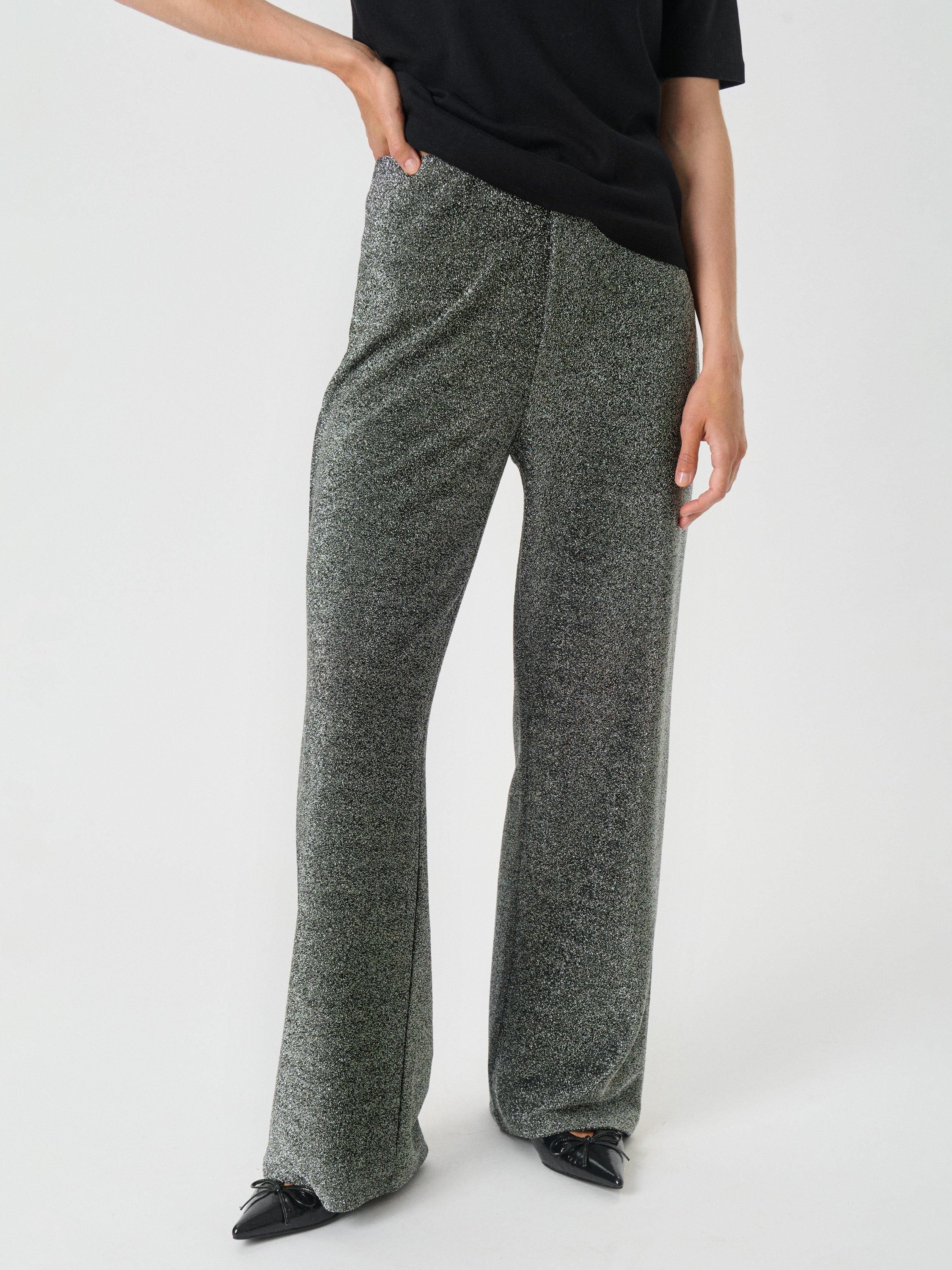 Product image 1 of 6, which shows Part Two Vibekke Straight Leg Culotte Trousers, Black/Multi, XL