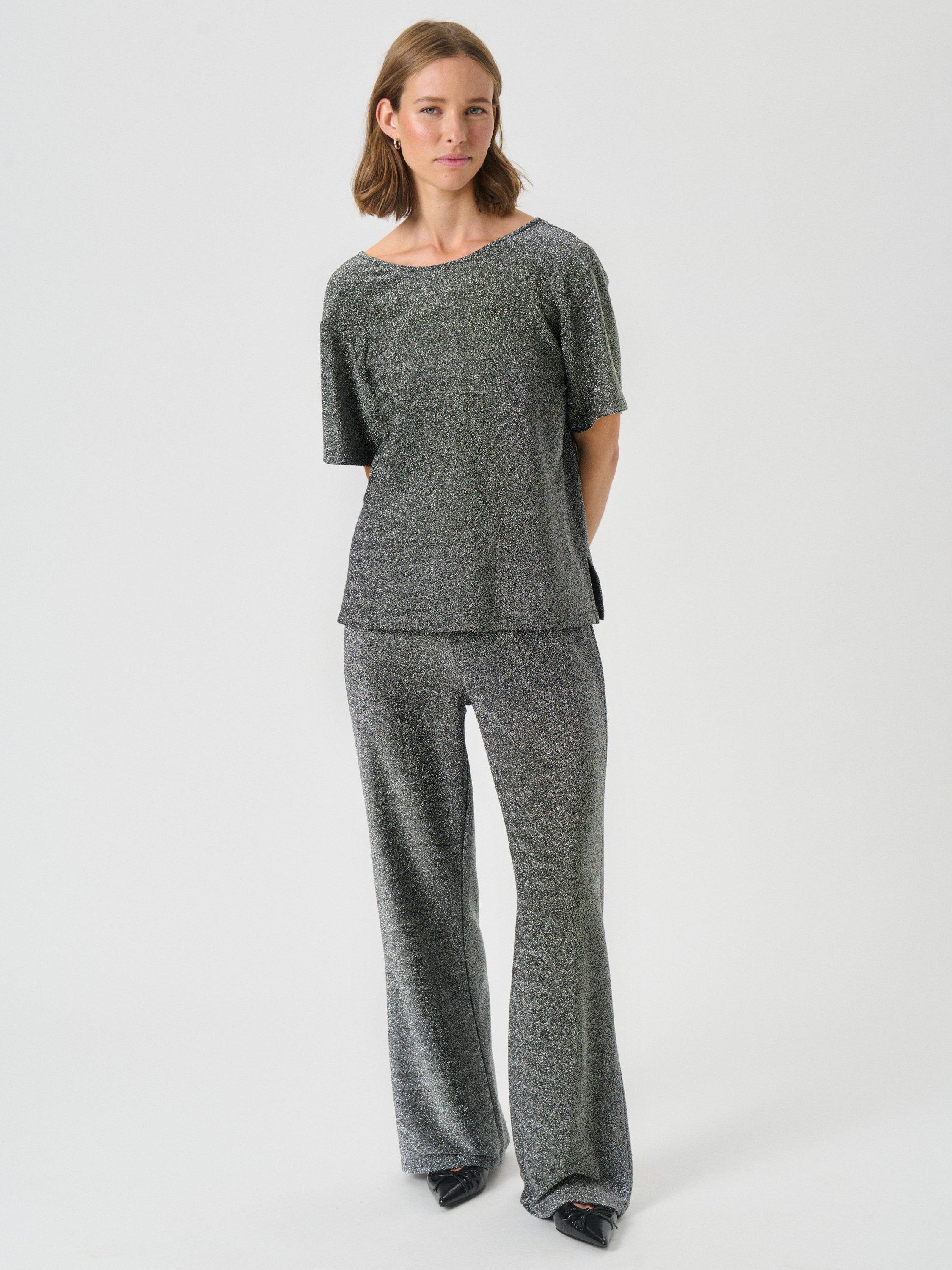 Product image 3 of 6, which shows Part Two Verrona Short Sleeve Round Neck T-Shirt, Black, L