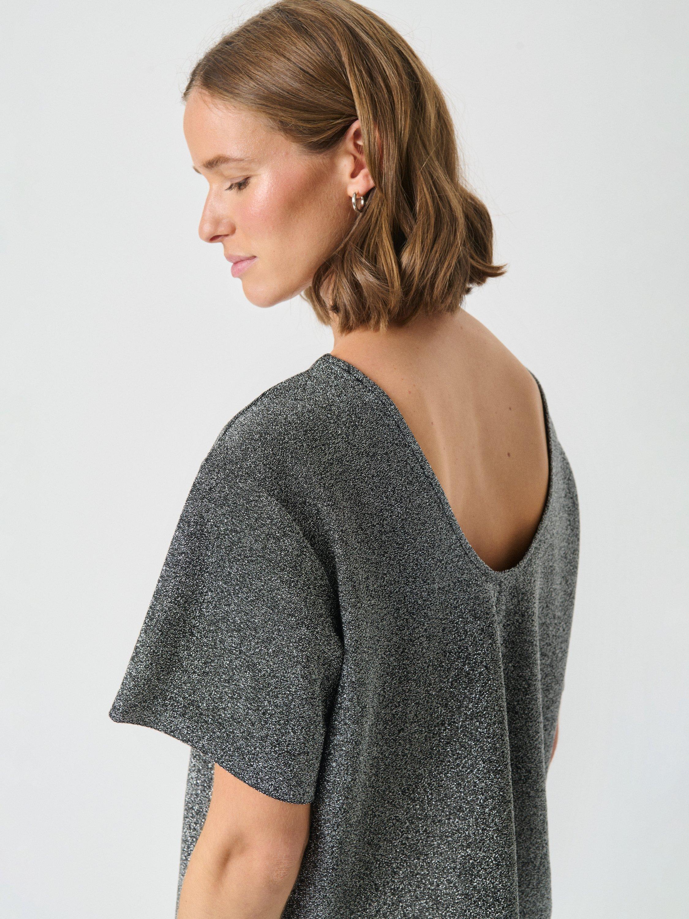 Product image 4 of 6, which shows Part Two Verrona Short Sleeve Round Neck T-Shirt, Black, L