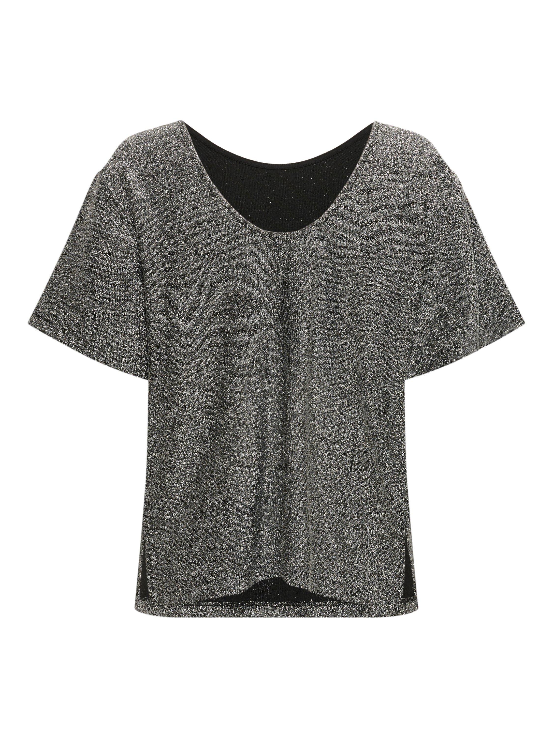 Product image 6 of 6, which shows Part Two Verrona Short Sleeve Round Neck T-Shirt, Black, L