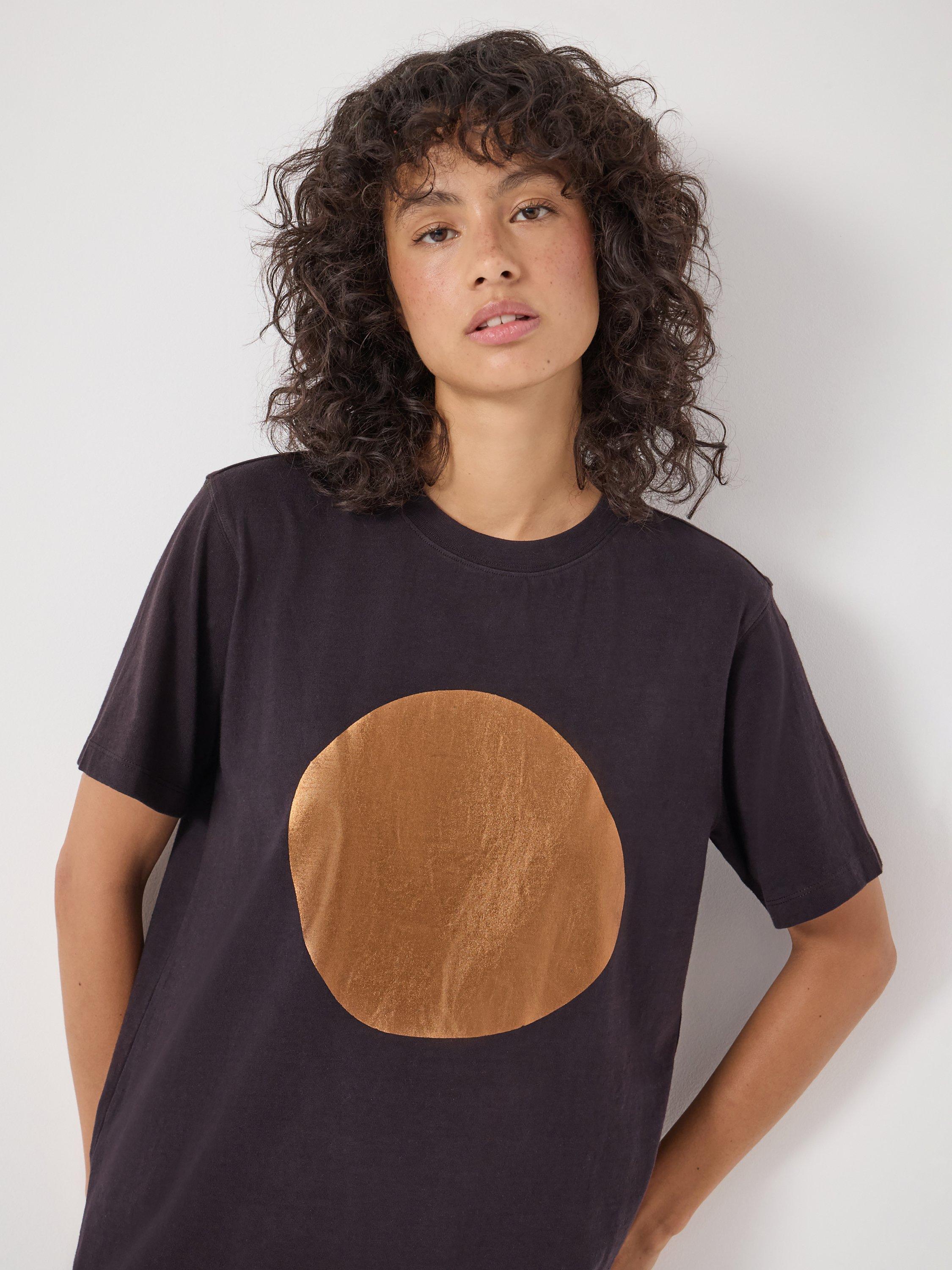 Product image 5 of 5, which shows HUSH Foil Graphic T-Shirt, Plum Purple, XS-S