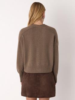 Whistles Button Through Cashmere Cardigan, Neutral - view 2, Neutral