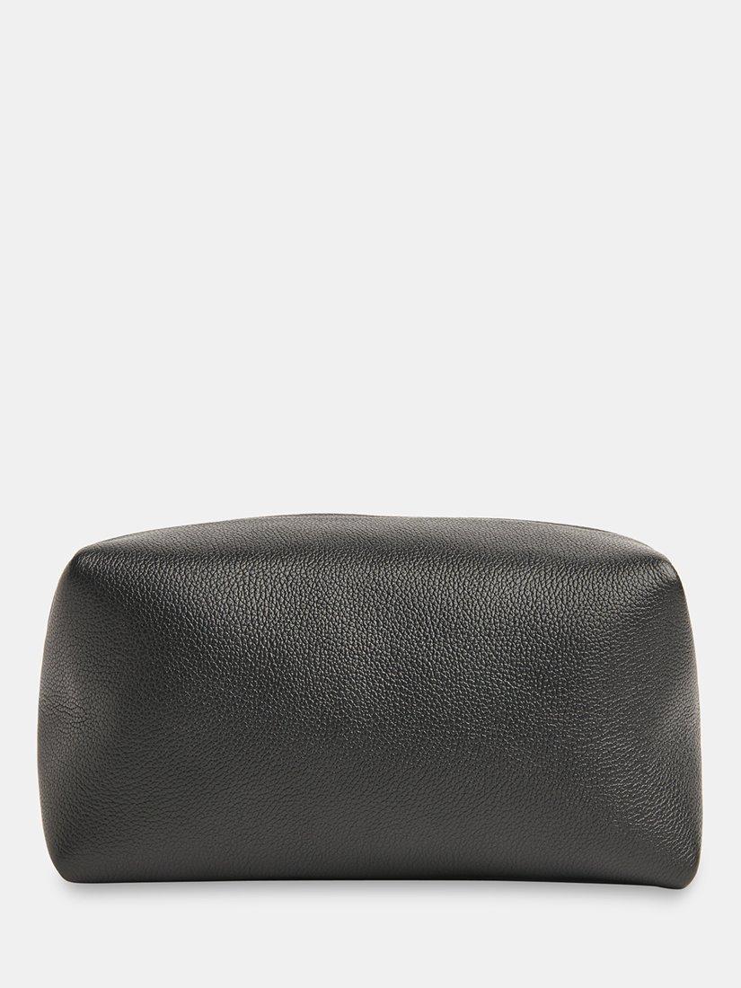 Product image 2 of 4, which shows Whistles Ria Leather Zip Pouch, Black, One Size