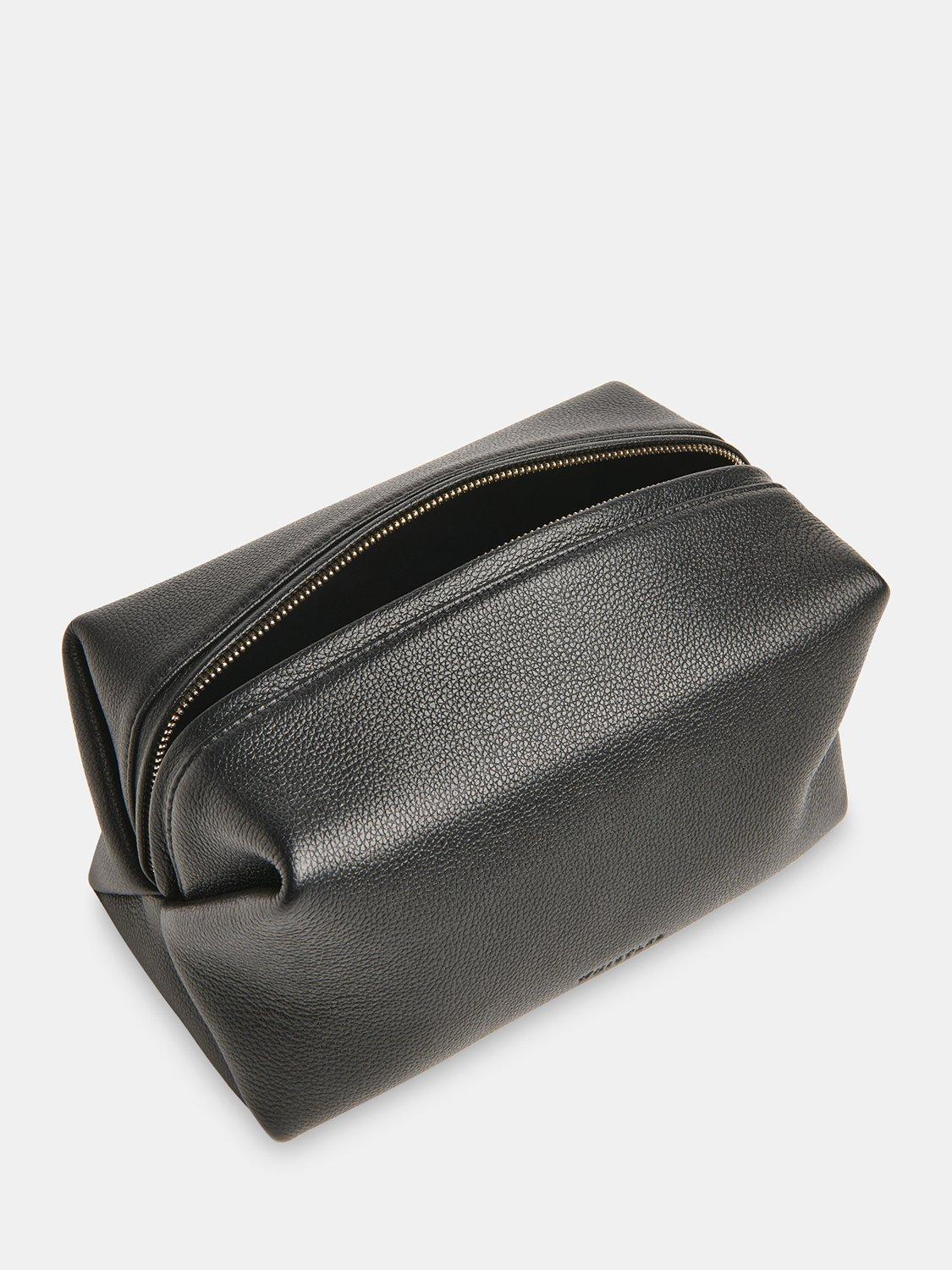 Product image 3 of 4, which shows Whistles Ria Leather Zip Pouch, Black, One Size