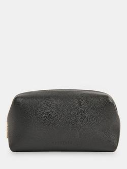 Whistles Ria Mini Leather Zip Pouch, Black, Black
