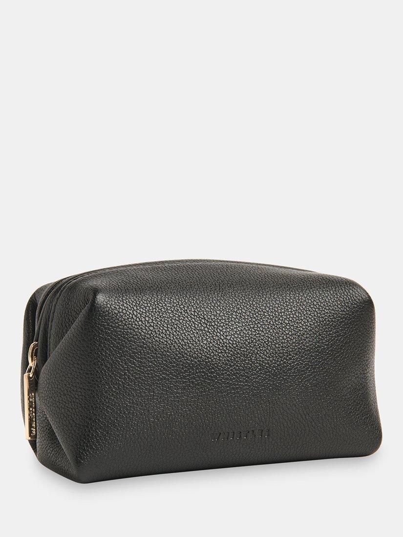 Product image 4 of 4, which shows Whistles Ria Mini Leather Zip Pouch, Black, One Size