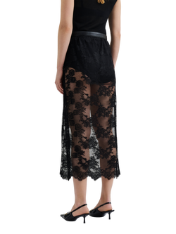 Malina Alice Sheer Lace Midi Skirt, Black - view 2, Black