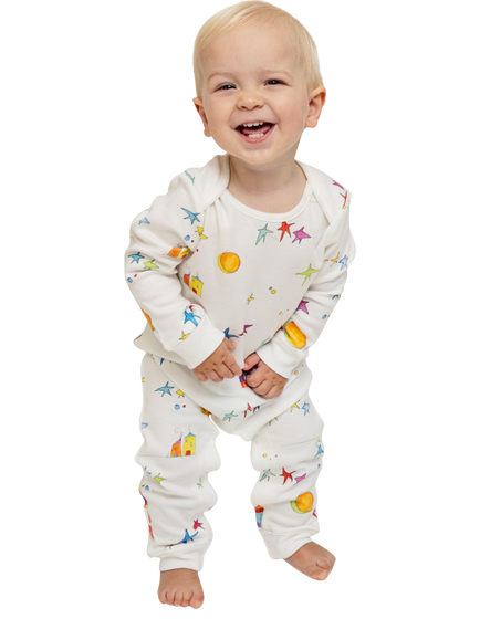 From Babies with Love Cotton Flying Edna Baby Grow, Neutral/Multi, Neutral/Multi