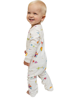 From Babies with Love Cotton Flying Edna Baby Grow, Neutral/Multi - view 2, Neutral/Multi