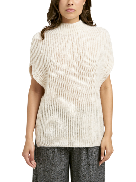 Smith & Soul Funnel Neck Stand Collar Jumper, Wool White