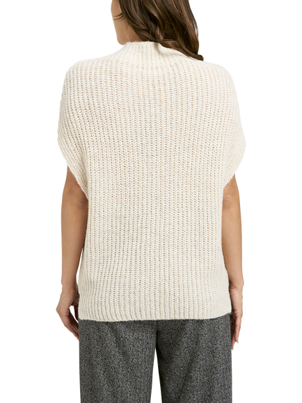 Smith & Soul Funnel Neck Stand Collar Jumper - view 2, Wool White