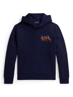 Ralph Lauren Kids' Cotton Blend Polo Hoodie, Newport Navy, Newport Navy