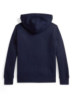 Ralph Lauren Kids' Cotton Blend Polo Hoodie, Navy/Bear - view 2, Navy/Bear