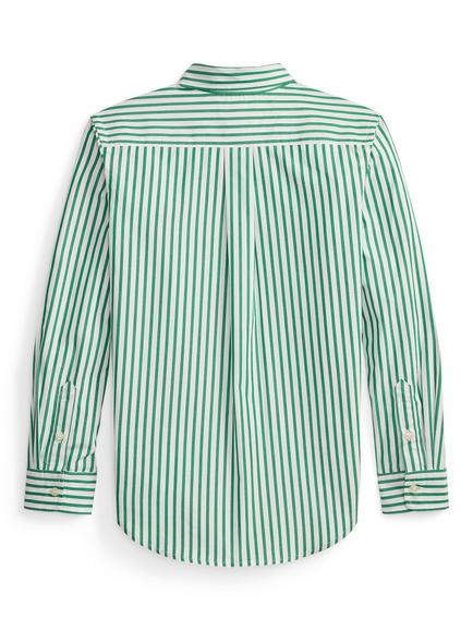 Ralph Lauren Kids' Woven Cotton Logo Shirt - view 2, Green/White