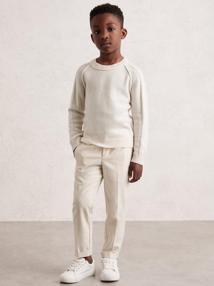 Reiss Kids' Foulton Wool Blend Jumper, Off White - view 2, Off White