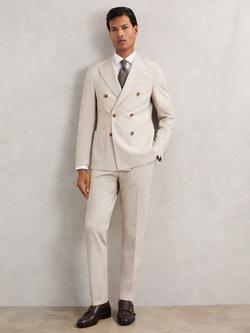 Reiss Belmont Straight Tailored Trousers, Stone