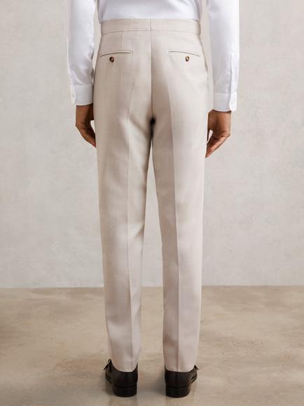 Reiss Belmont Straight Tailored Trousers - view 2, Stone