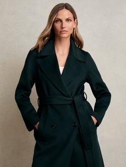 Reiss Rene Blind Seam Wool Rich Coat, Green, Green