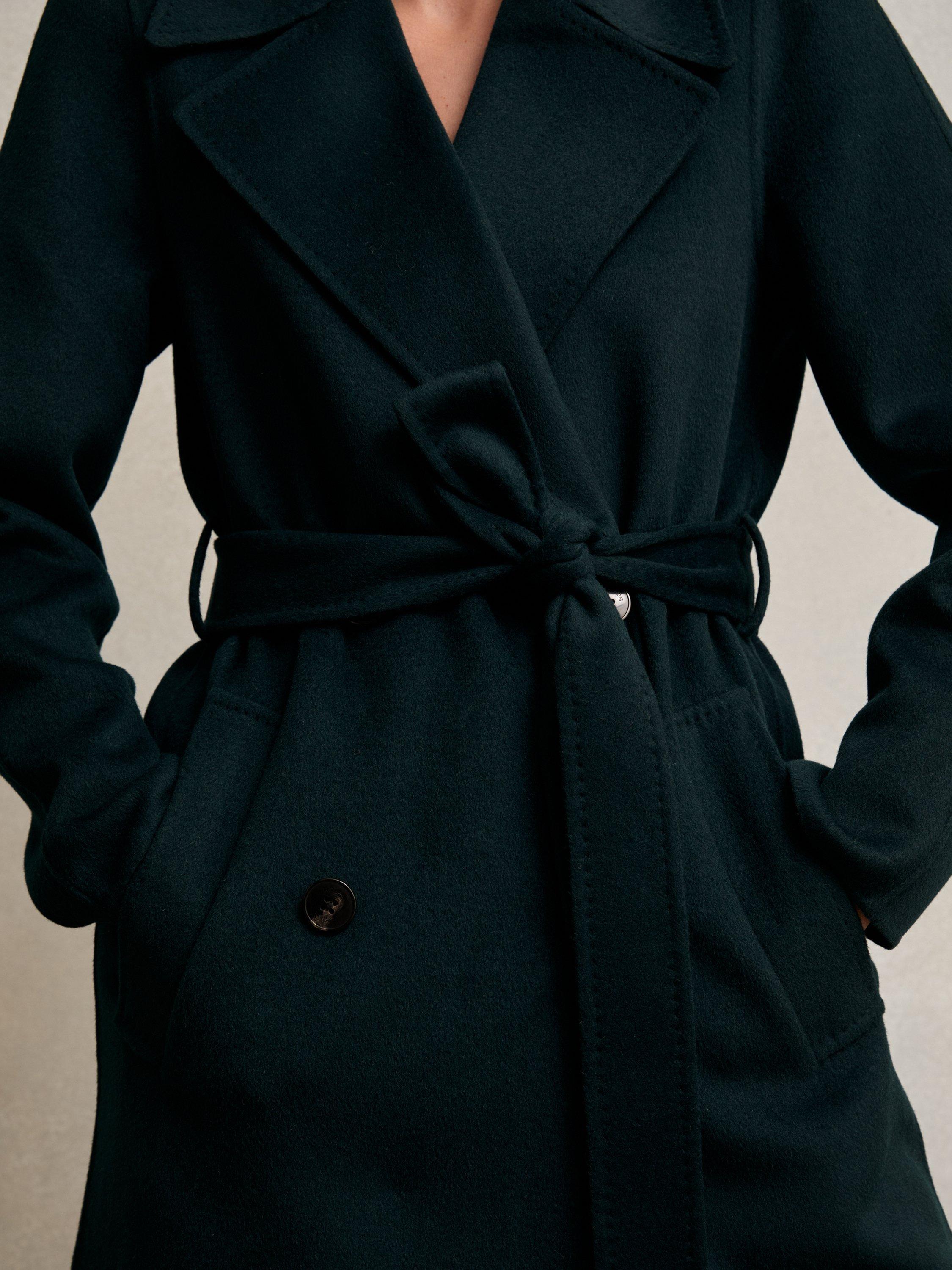 Product image 4 of 5, which shows Reiss Rene Blind Seam Wool Rich Coat, Green, 8