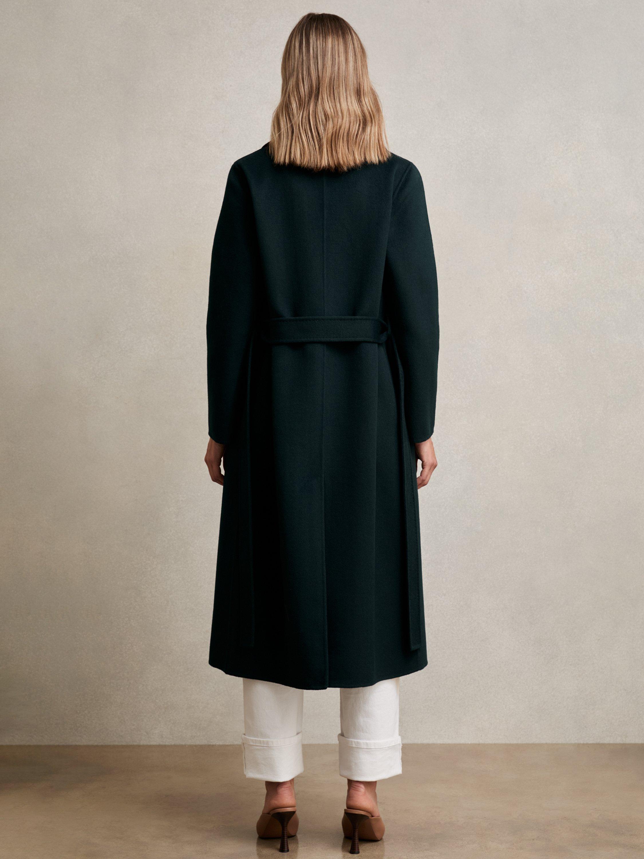 Product image 5 of 5, which shows Reiss Rene Blind Seam Wool Rich Coat, Green, 8