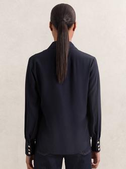 Reiss Gianna Pure Silk Shirt - view 2, Navy
