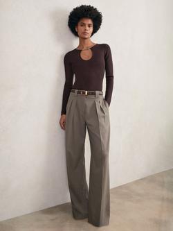 Reiss Tilly Keyhole Cut Out Knit Top, Plum