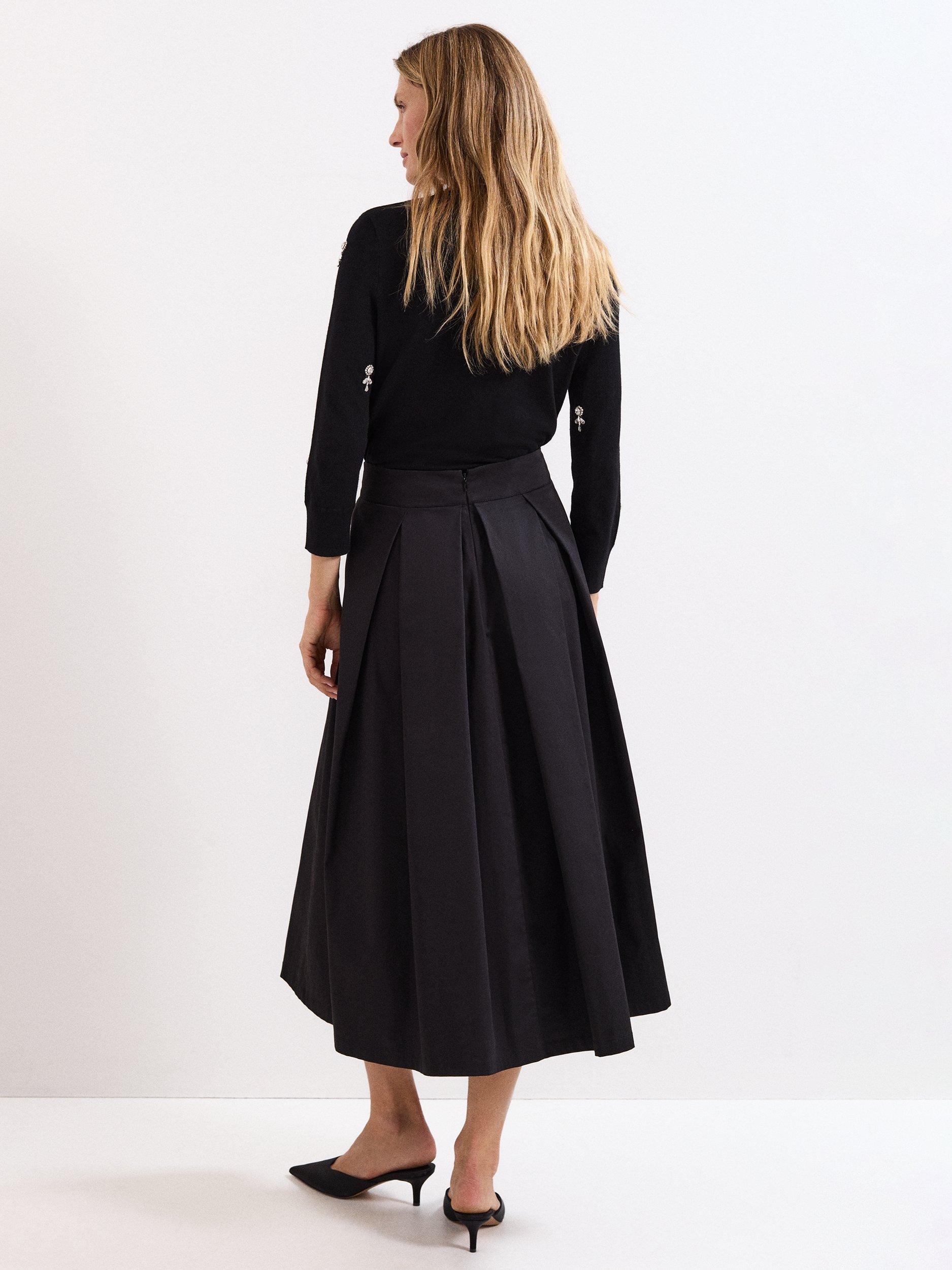Product image 2 of 7, which shows Phase Eight Petite Trinity Skirt, Black, 8