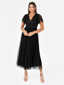 Anaya With Love Ribbon Detail Tulle Midi Dress - view 2, Black