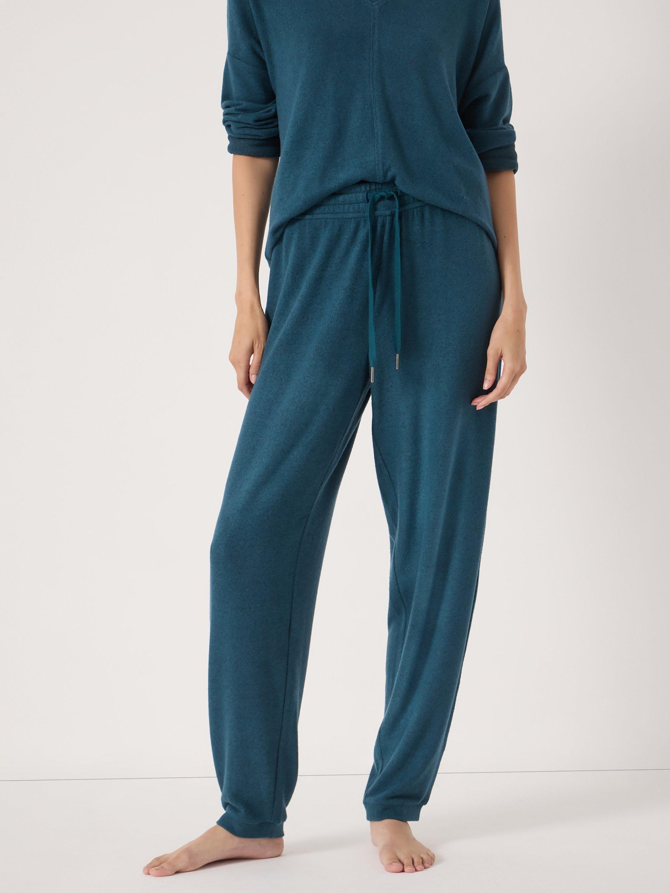 Product image 1 of 11, which shows HUSH Elle Soft Joggers containing LENZING™ ECOVERO™ Viscose, Teal Blue, XXS