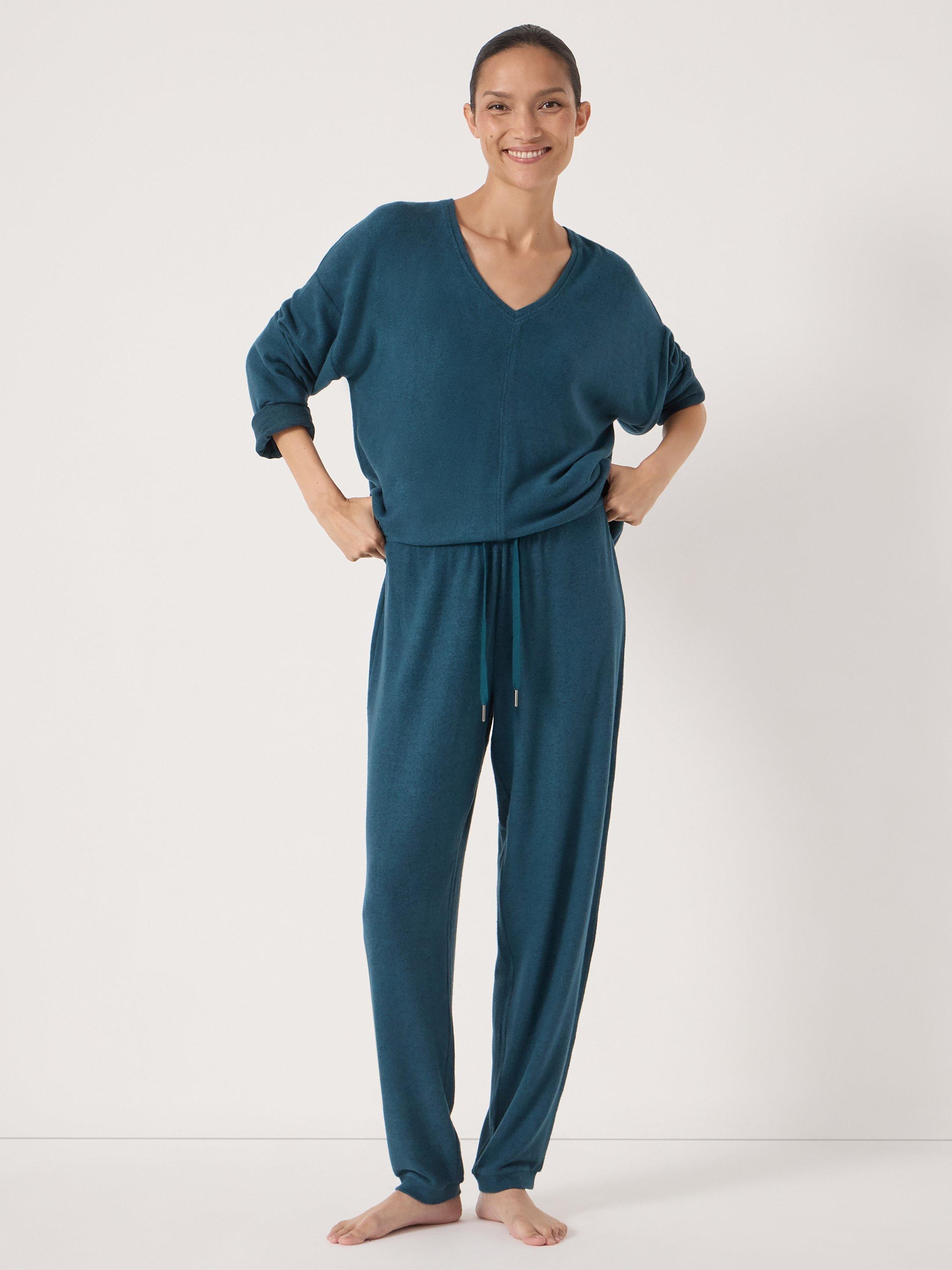 Product image 2 of 11, which shows HUSH Elle Soft Joggers containing LENZING™ ECOVERO™ Viscose, Teal Blue, XXS