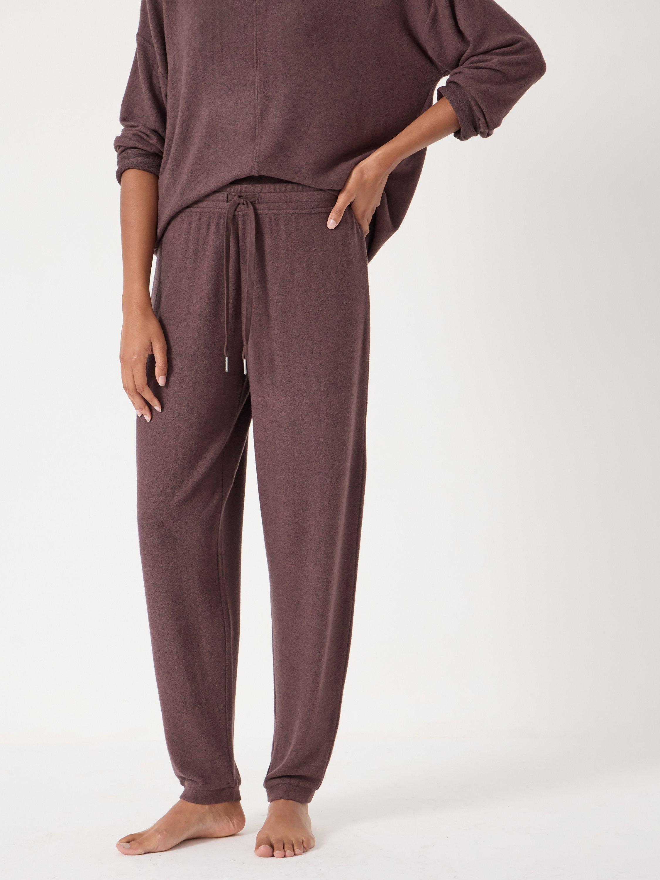 Product image 3 of 4, which shows HUSH Elle Soft Joggers containing LENZING™ ECOVERO™ Viscose, Chocolate Melange, XXS
