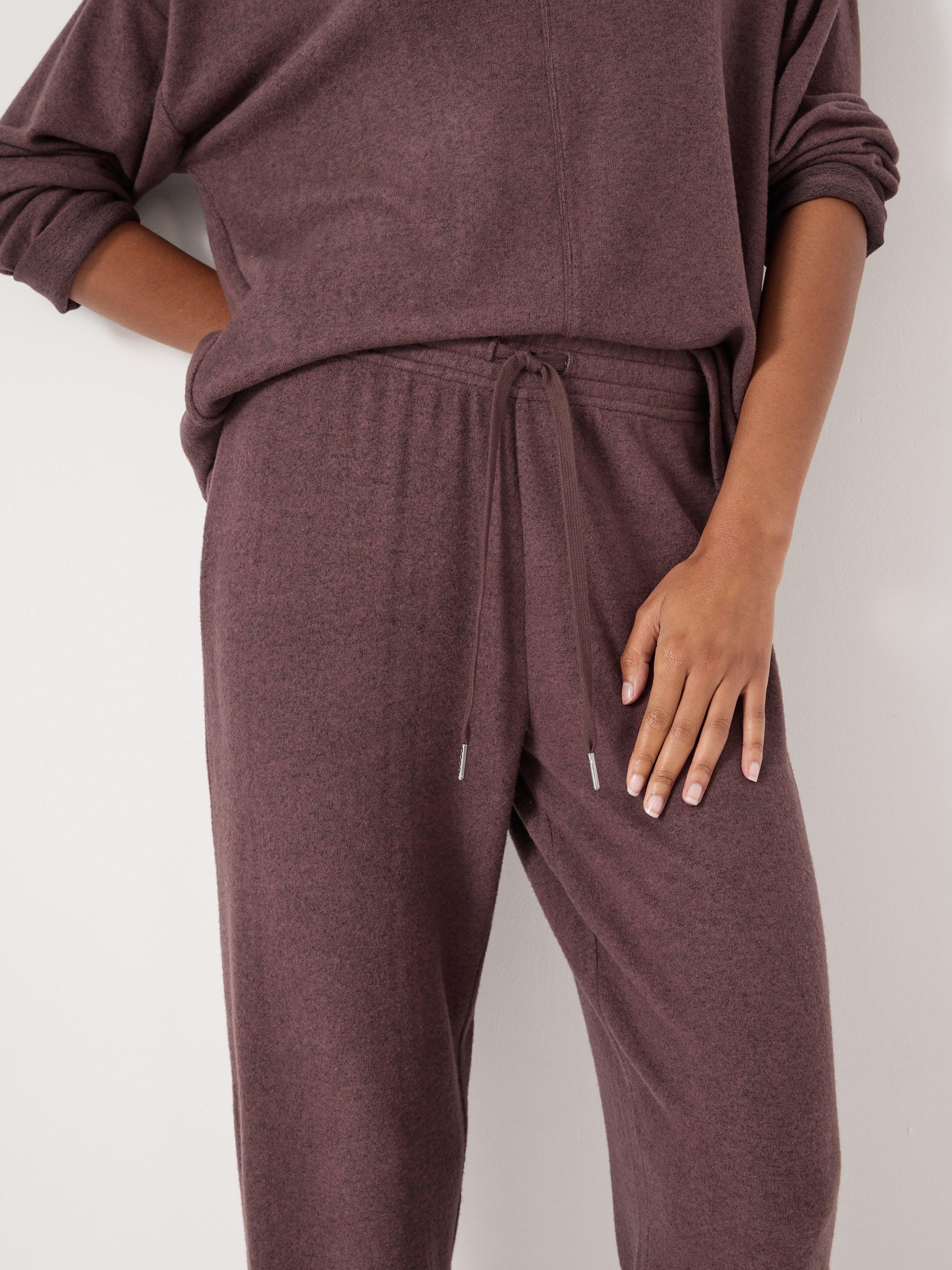 Product image 4 of 4, which shows HUSH Elle Soft Joggers containing LENZING™ ECOVERO™ Viscose, Chocolate Melange, XXS