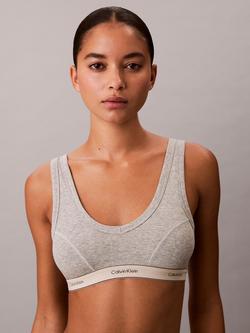 Calvin Klein Lightly Lined Triangle Bralette, Grey Heather, Grey Heather