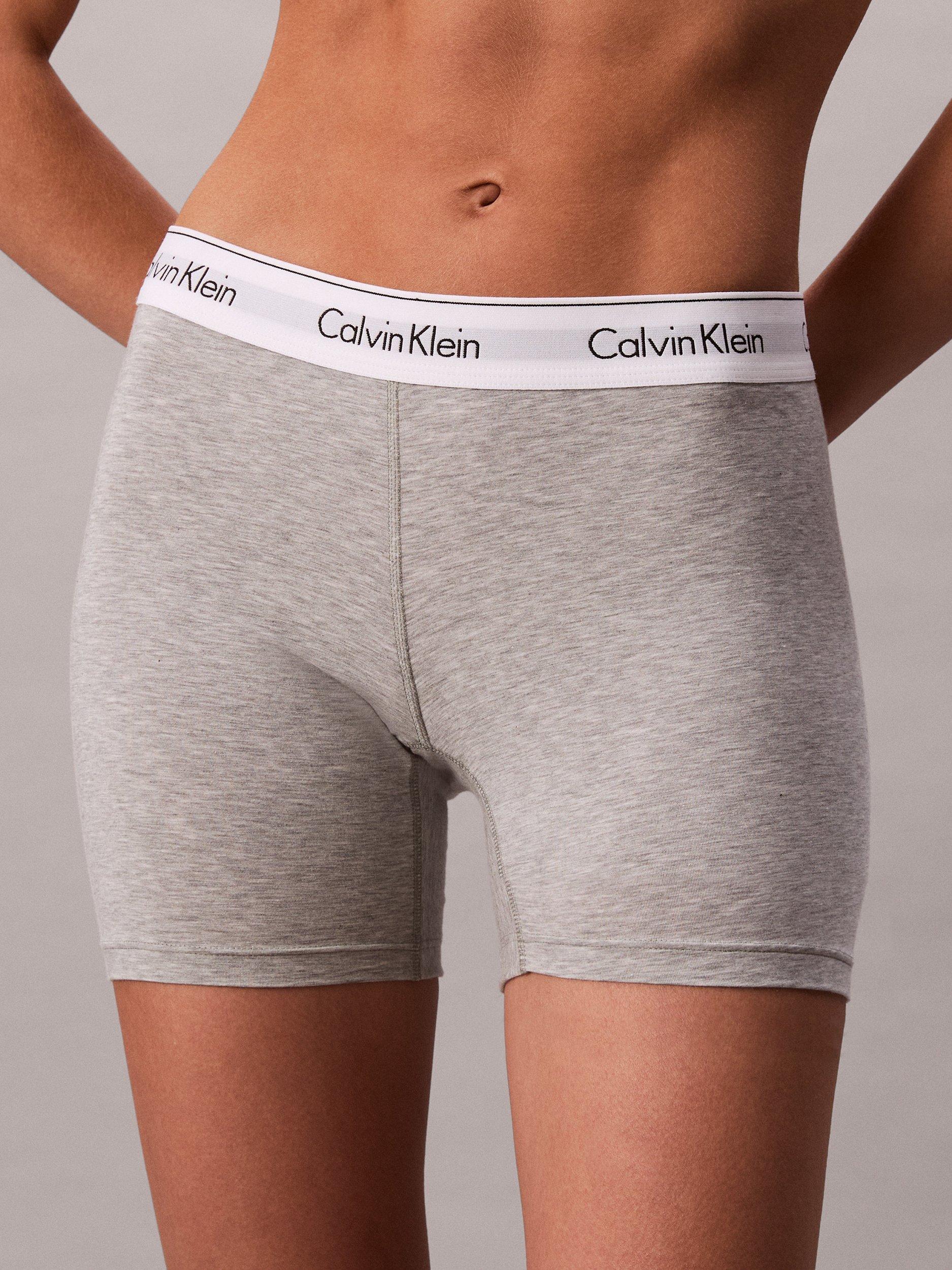 Product image 3 of 5, which shows Calvin Klein Icon Cotton Modal Boxer Briefs, Grey Heather, XS