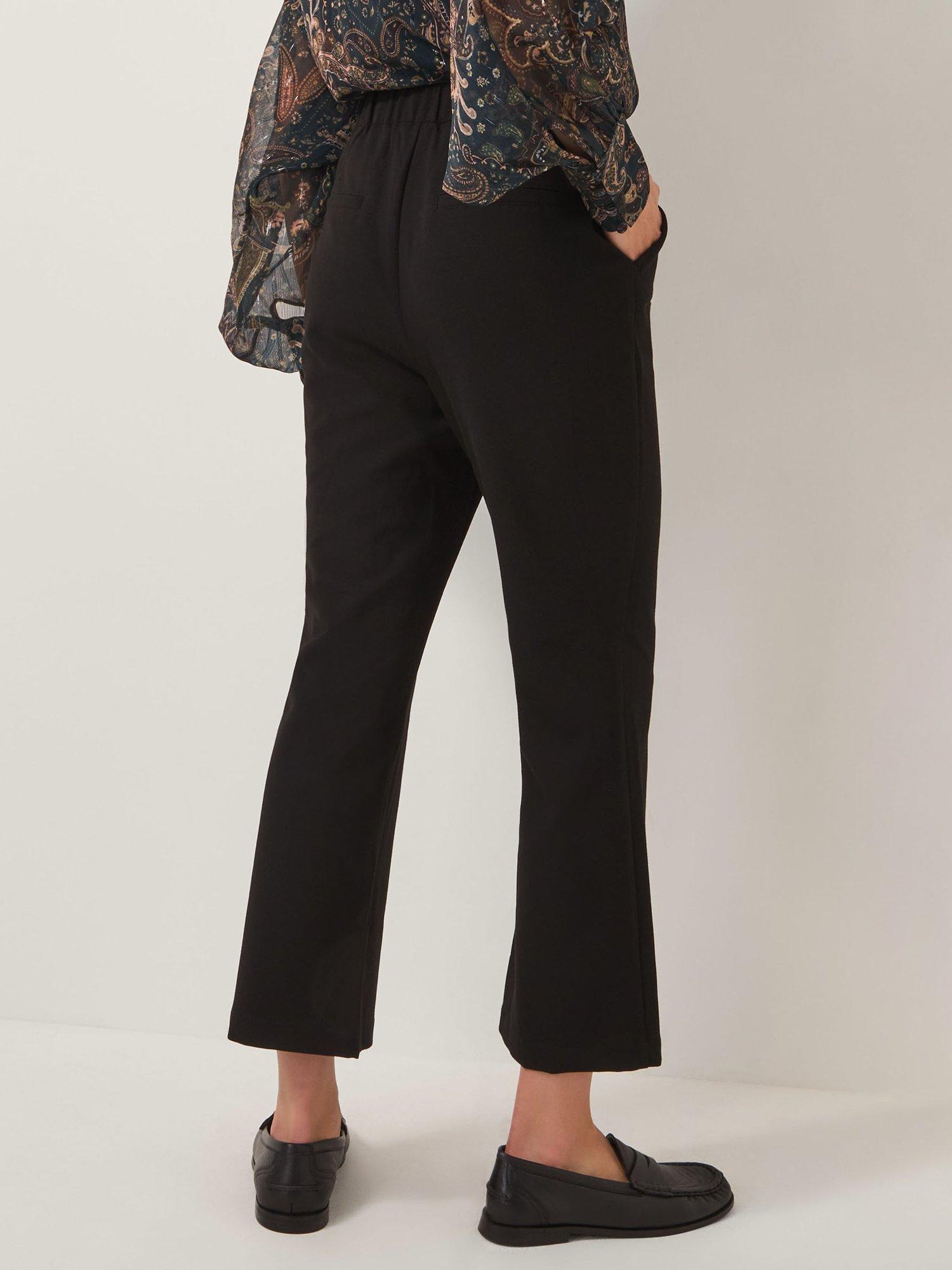 Product image 2 of 5, which shows Monsoon Blake Cropped Tailored Trousers, Black, 10