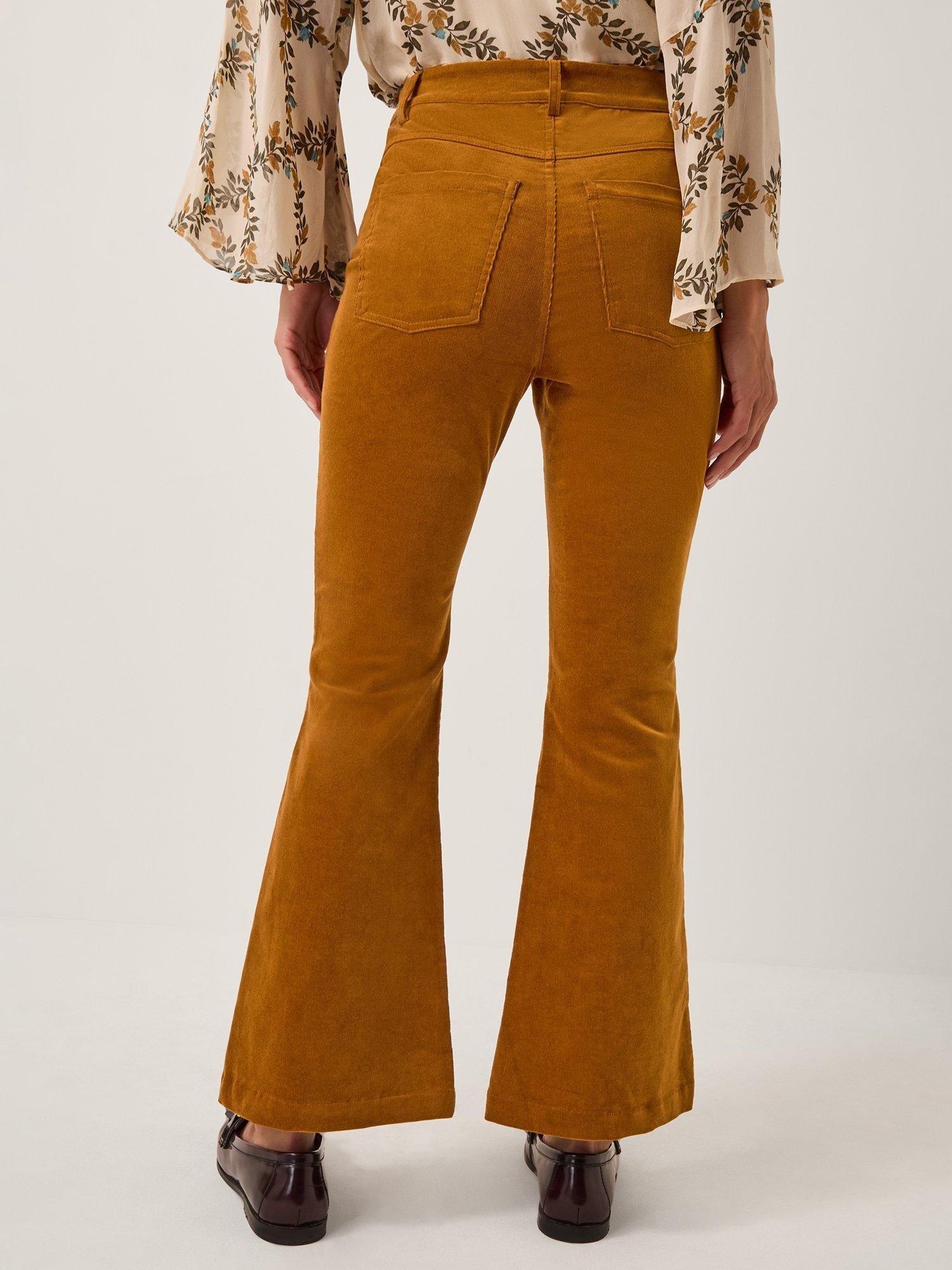 Product image 2 of 5, which shows Monsoon Cassidy Flared Corduroy Trousers, Camel, 10