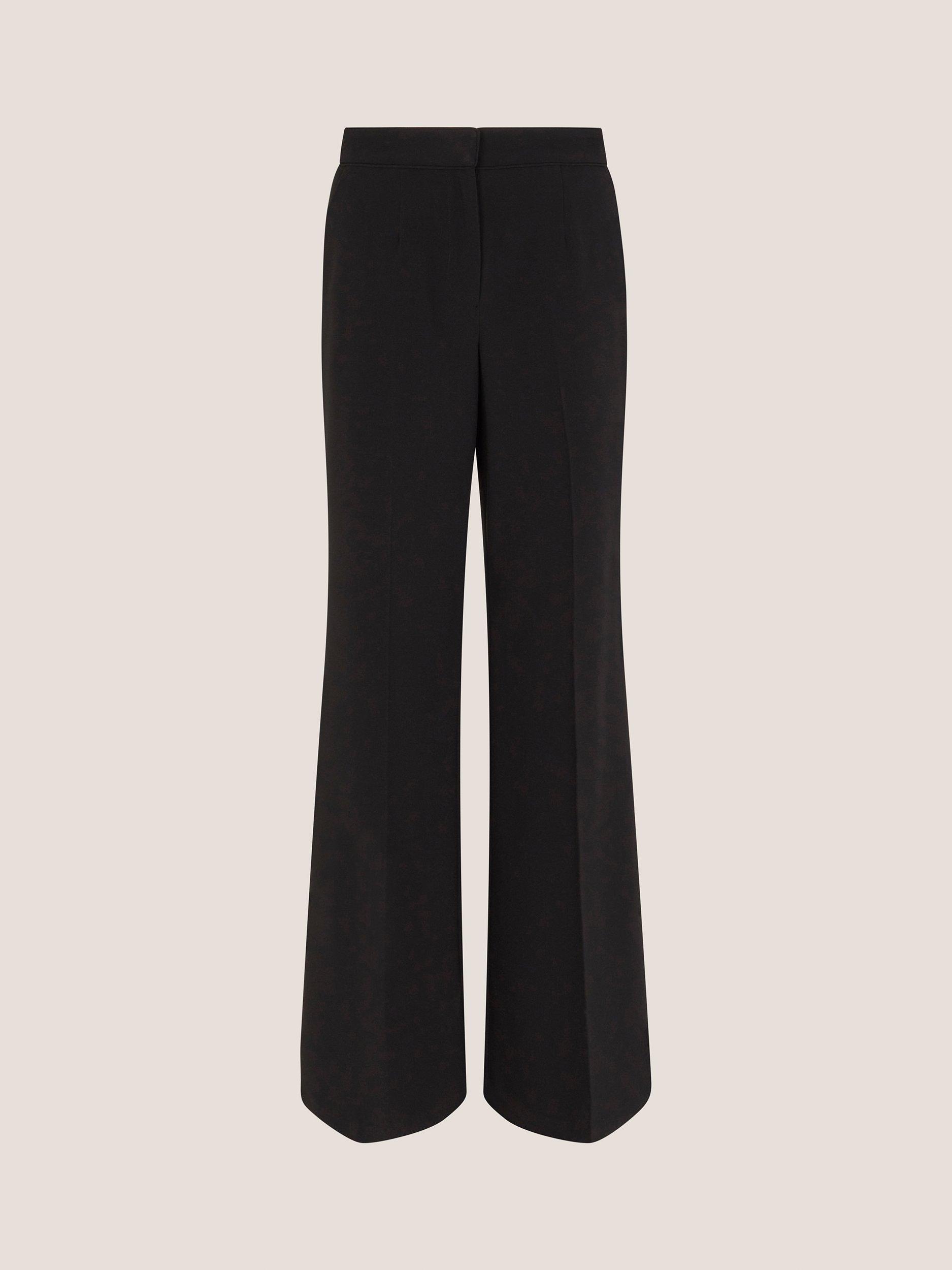Product image 5 of 5, which shows Monsoon Erin Flared Tailored Trousers, Black, 8