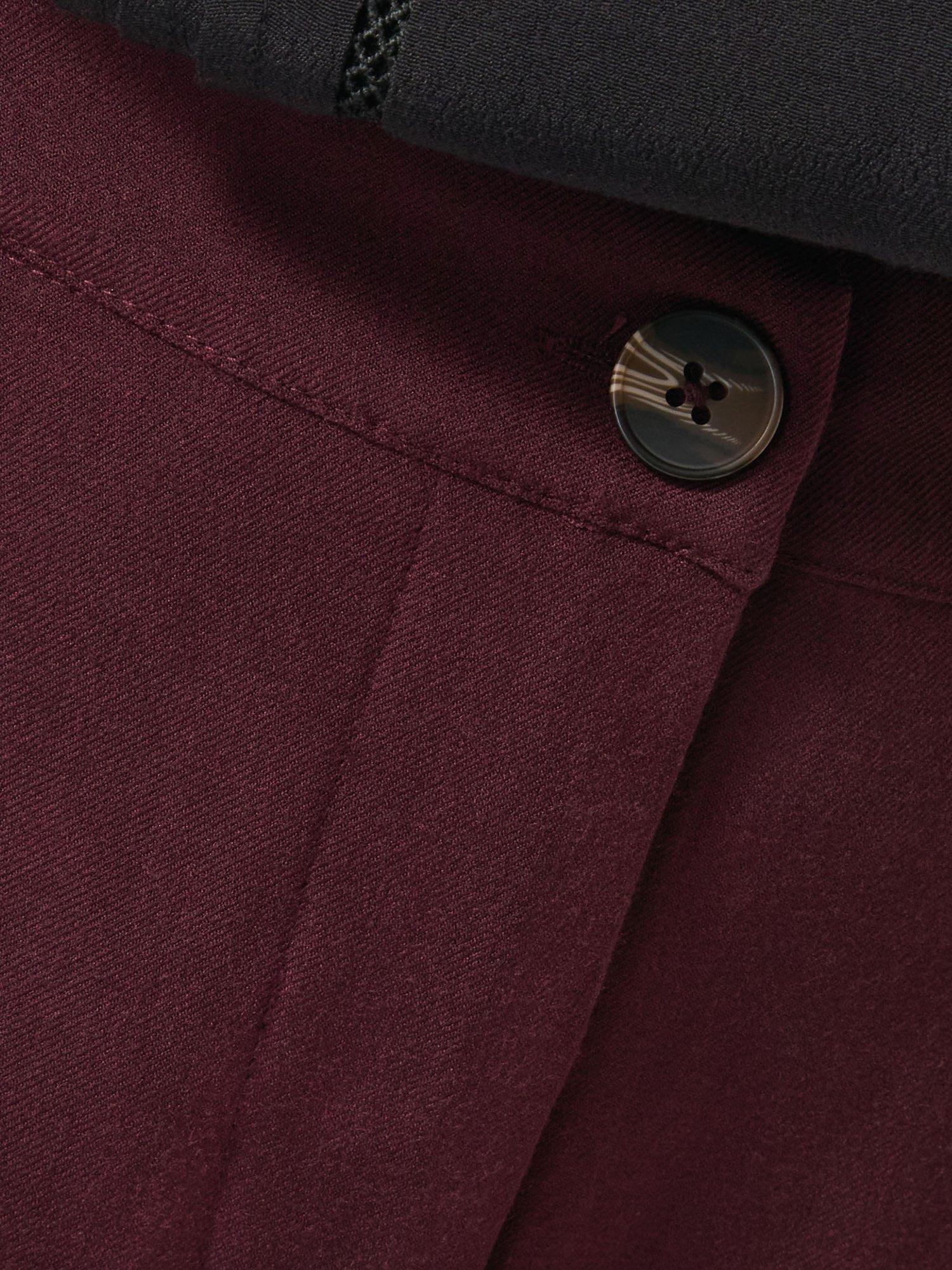 Product image 4 of 5, which shows Monsoon Julia Straight Crop Trousers, Aubergine, 12