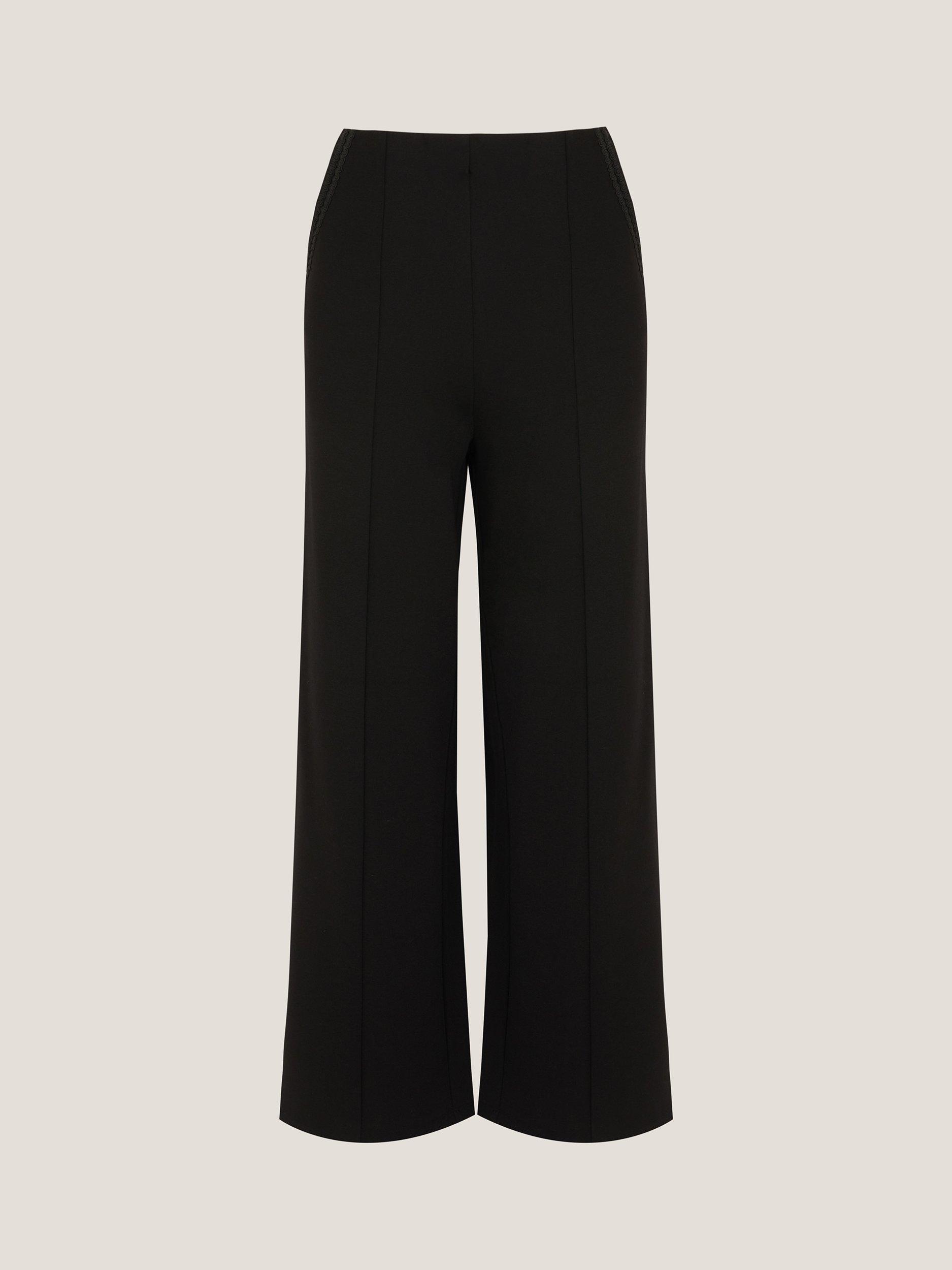 Product image 4 of 4, which shows Monsoon Payton Ponte Jersey Bootcut Trousers, Black, 14
