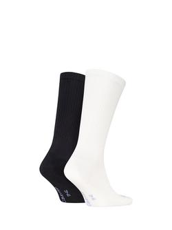 Calvin Klein Monogram Cotton Blend Socks, Pack of 2, White/Black - view 2, White/Black