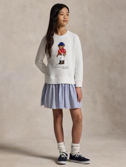 Ralph Lauren Kids' Polo Bear Sweat Dress, White, White