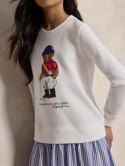 Ralph Lauren Kids' Polo Bear Sweat Dress, White - view 2, White