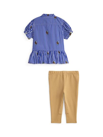 Ralph Lauren Baby Polo Bear Shirt and Trouser Set, Bear Stripe - view 2, Equest Bear Stripe